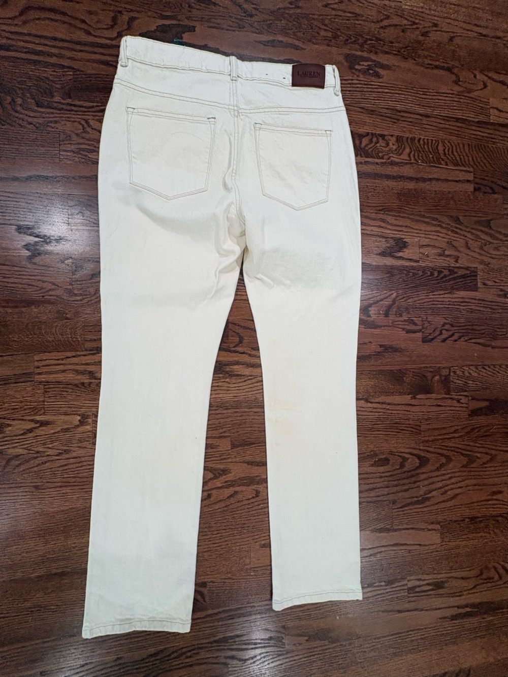 Ralph Lauren Cream High-Rise Jeans - Picture 2 of 5